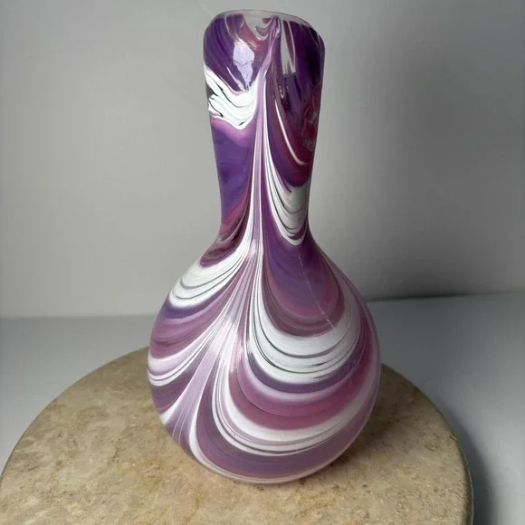 Purple Dorotheenhütte Wolfach Vintage Unikat Reine Handarbeit Glass Vase Germany